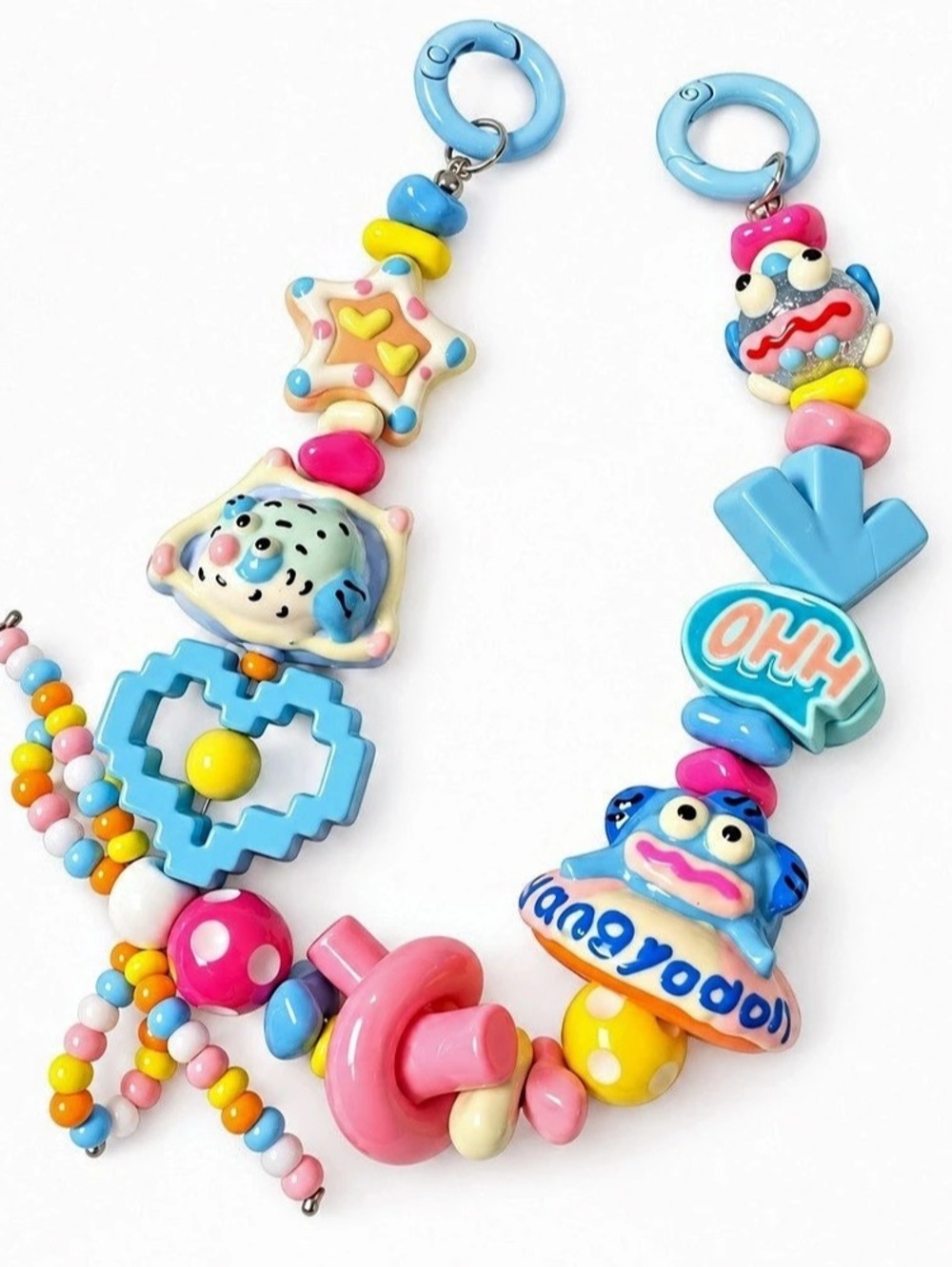 Kawaii Y2K Chunky 3D Beaded Bag Charm Colorful Purse Accessory